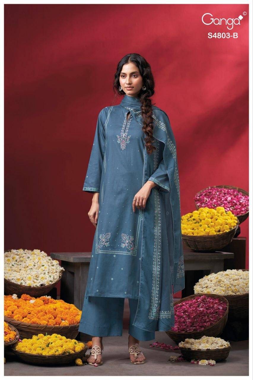 NIREYA 4803 By Ganga Fashion Stylish Beautiful Colourful Cotton Dresses At Wholesale Price